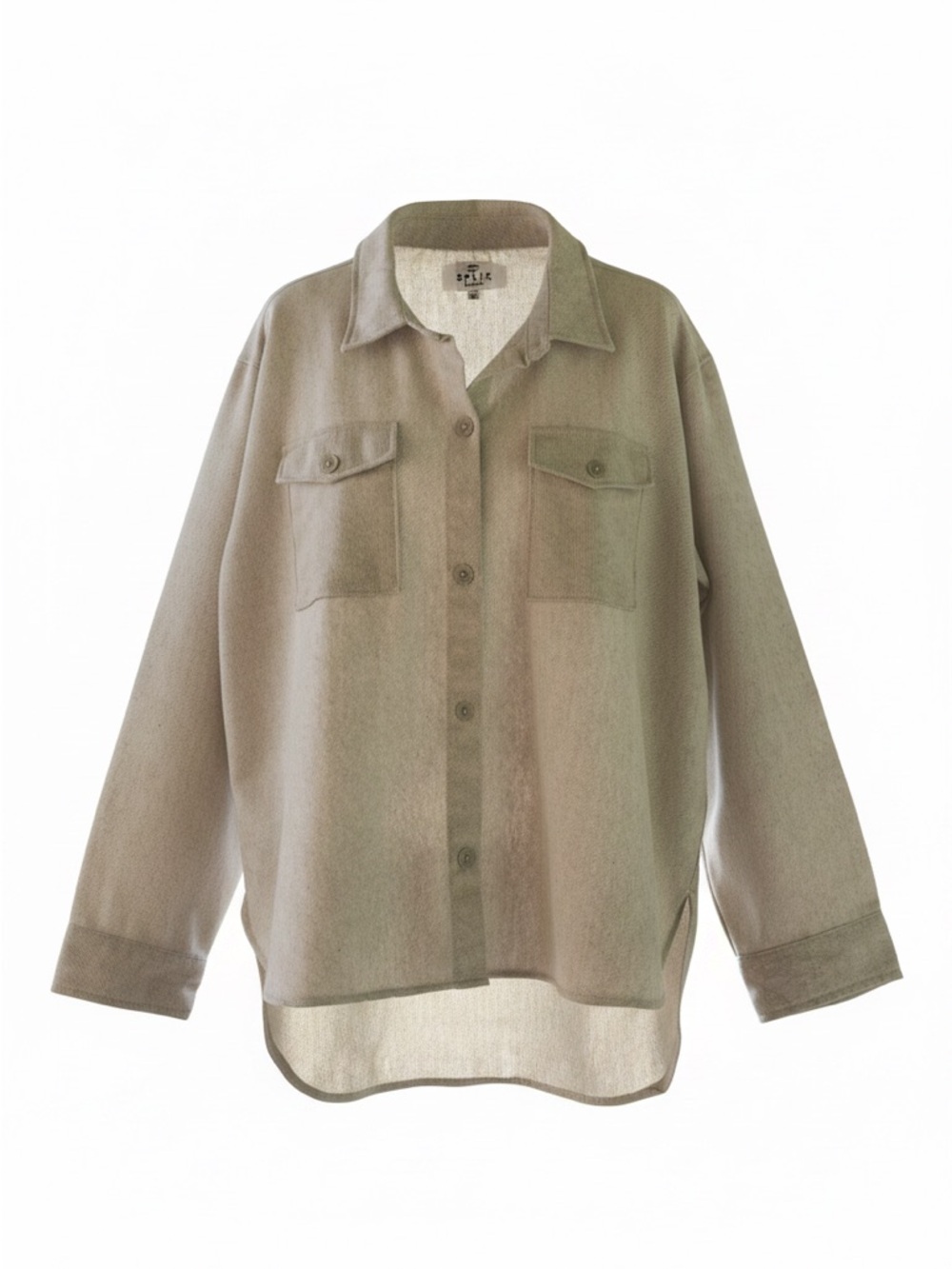 Women's Taupe Button-Down Shirt Jacket